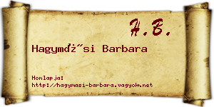 Hagymási Barbara névjegykártya